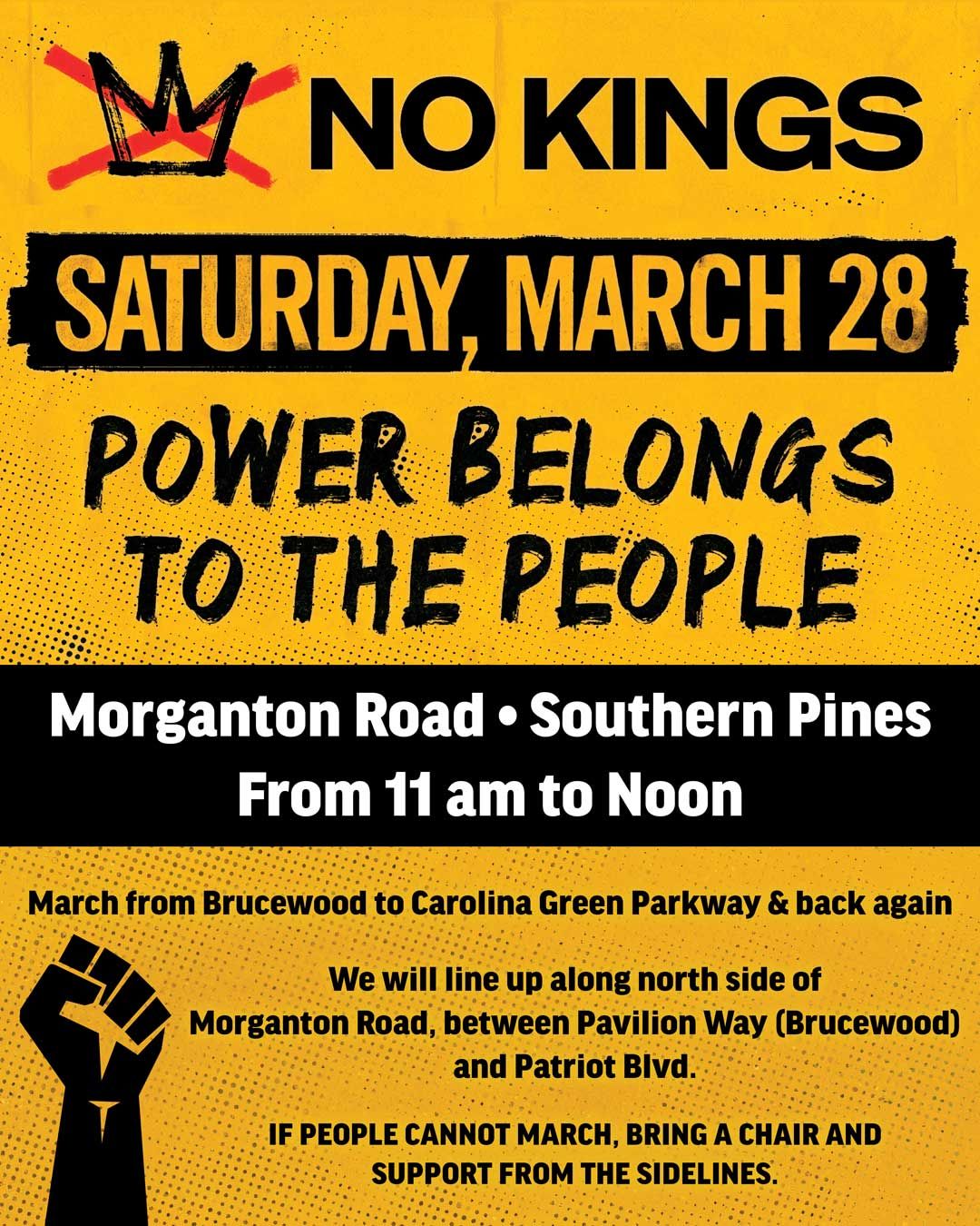 No Kings Day March 28, 2026 in Moore County NC